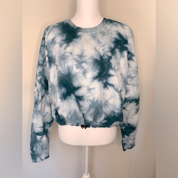 Cobble Lane Cropped Tye Dye Sweatshirt Women Size Large Cotton Blend - Picture 1 of 7